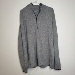 Smartwool Mens Merino Wool 1/4 Zip Sweater Size L Grey SR602
